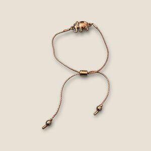 Adjustable Rose Gold Elephant Slider Bracelet 9" Womens Jewelry